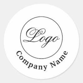 Aangepaste merknaam bedrijf & Logo White Ronde Sticker