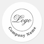 Aangepaste merknaam bedrijf & Logo White Ronde Sticker (Voorkant)