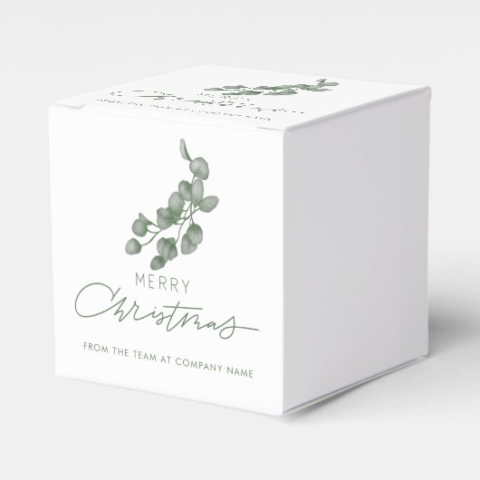 Aangepaste merknaam bedrijf Prettig Kerstfeest Bedankdoosjes (Voorkant Zijde)