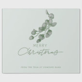 Aangepaste merknaam bedrijf Prettig Kerstfeest Cadeaupapier (Vlak)