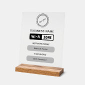 Aangepaste merknaam Bedrijfsnaam Wifi Details & Lo Acryl Bord (Hoek)