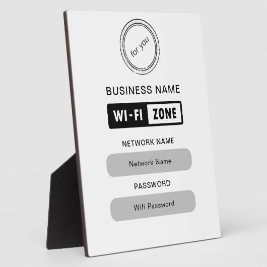 Aangepaste merknaam Bedrijfsnaam Wifi Details & Lo Fotoplaat (Zijkant)