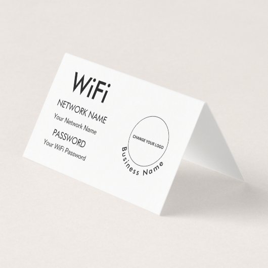 Aangepaste merknaam Bedrijfsnaam Wifi Details & Lo Kaart (Voorkant)