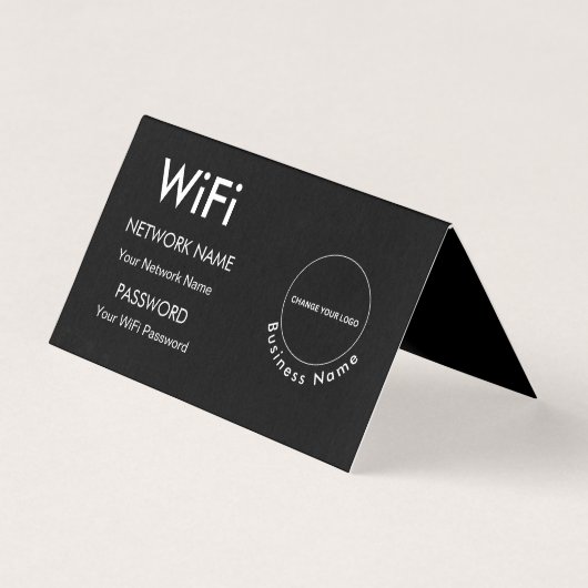 Aangepaste merknaam Bedrijfsnaam Wifi Details & Lo Kaart (Voorkant)
