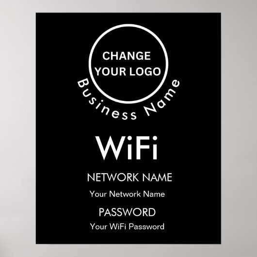 Aangepaste merknaam Bedrijfsnaam Wifi Details & Lo Poster (Voorkant)