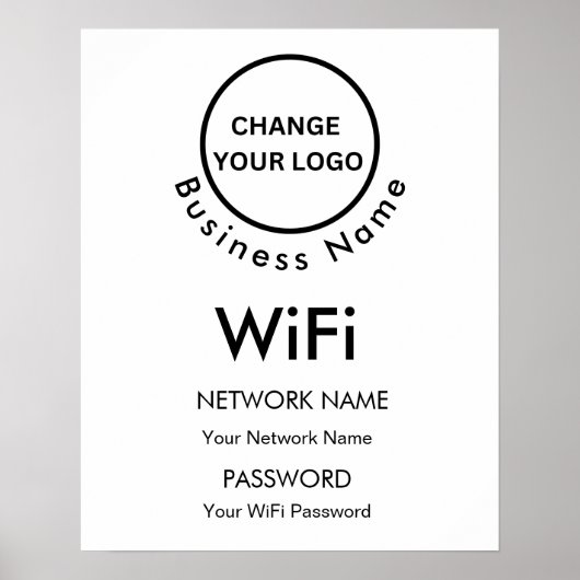 Aangepaste merknaam Bedrijfsnaam Wifi-details & lo Poster (Voorkant)