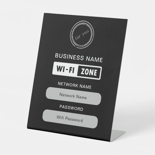 Aangepaste merknaam Bedrijfsnaam Wifi Details & Lo Reclamebord Met Voetstuk (Voorkant)