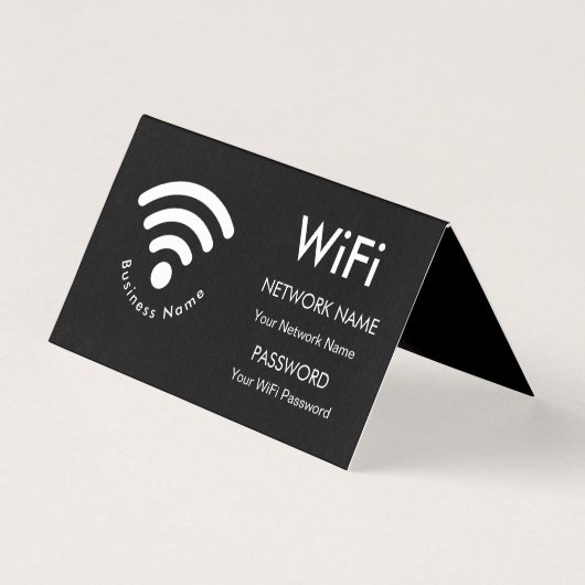 Aangepaste merknaam Bedrijfsnaam Wifi Details Zwar Kaart (Voorkant)