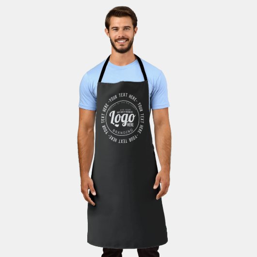 Aangepaste merknaam Business Logo Black Schort (Gedragen)