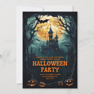 Aangepaste merknaam Dark Fantasy Halloween Party Kaart