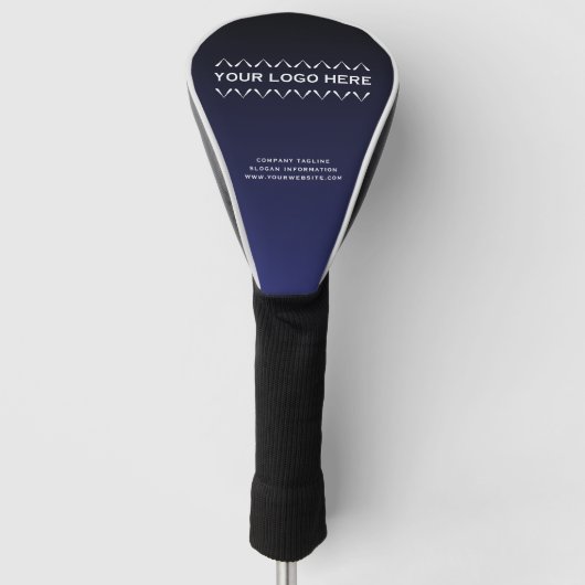 Aangepaste merknaam golfhoofd Hoesje Navy Blue Golfheadcover (Voorkant)