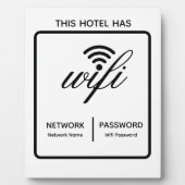 Aangepaste merknaam Hotel Naam WiFi Wachtwoord Fotoplaat (Voorkant)