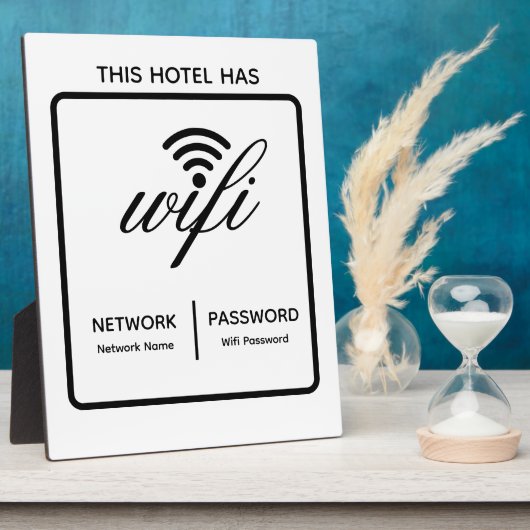Aangepaste merknaam Hotel Naam WiFi Wachtwoord Fotoplaat (Zijkant)