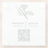 Aangepaste merknaam Hotel WiFi Wachtwoord QR-code Glazen Onderzetter (Achterkant)