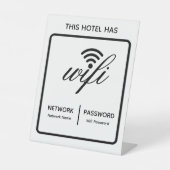 Aangepaste merknaam hotelnaam wifi-wachtwoord reclamebord met voetstuk (Voorkant)