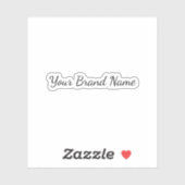 Aangepaste merknaam in cursief doorzichtig sticker (Vel)