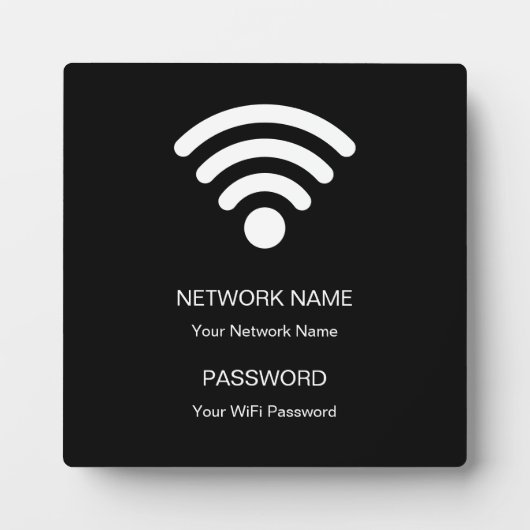 Aangepaste merknaam wifi netwerk en wachtwoord zwa fotoplaat (Voorkant)