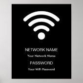Aangepaste merknaam wifi netwerk en wachtwoord zwa poster (Voorkant)