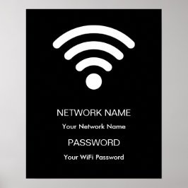 Aangepaste merknaam wifi netwerk en wachtwoord zwa poster