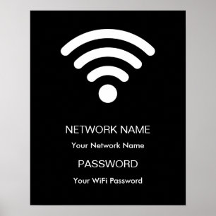 Aangepaste merknaam wifi netwerk en wachtwoord zwa poster