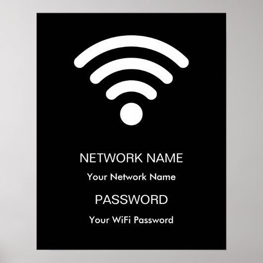 Aangepaste merknaam wifi netwerk en wachtwoord zwa poster (Voorkant)