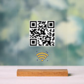 Aangepaste merknaam WiFi Network QR Code Modern Acryl Bord (Neutraal)