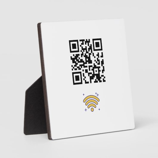 Aangepaste merknaam WiFi Network QR Code Modern Fotoplaat (Voorkant)