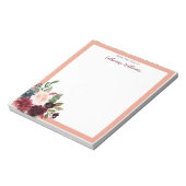 Aangepaste Merlot Navy Floral Pastel Blocnote (Linkerzijde)