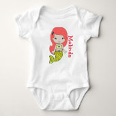 Aangepaste Mermaid Baby One Piece Tshirt (Voorkant)