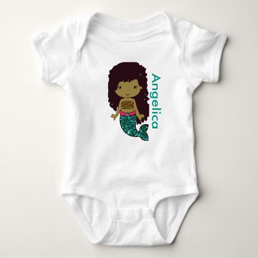 Aangepaste Mermaid Baby One Piece Tshirt (Voorkant)