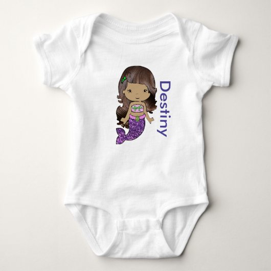 Aangepaste Mermaid Baby One Piece Tshirt (Voorkant)