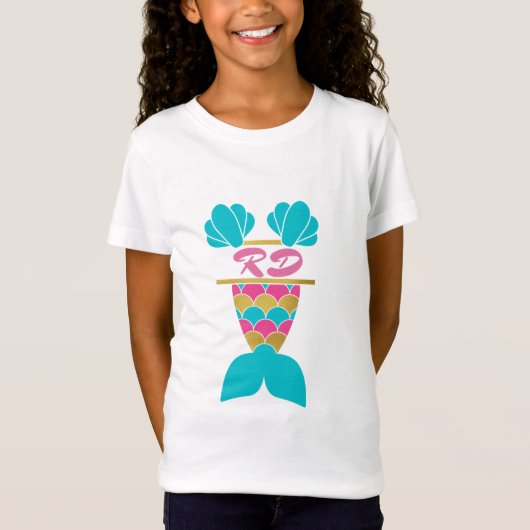 Aangepaste Mermaid Initialen T-shirt (Voorkant)
