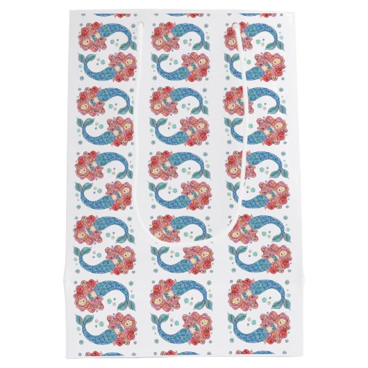 Aangepaste Mermaid Medium Gift Bag Medium Cadeauzakje (Achterkant)