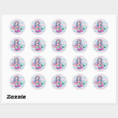 Aangepaste Mermaid-patroonnaam  Ronde Sticker (Vel)