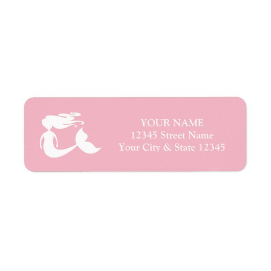 Aangepaste mermaid retouradreslabels in roze etiket (Voorkant)