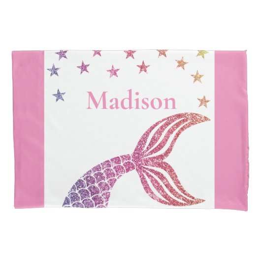 Aangepaste Mermaid Single Pillowcase, standaardgro Kussensloop (Voorkant)