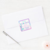 Aangepaste Mermaid Valentijnsdag Vierkante Sticker (Envelop)