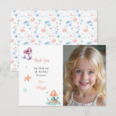 Aangepaste Mermaid Verjaardagsfoto Bedankkaart (Voorkant / Achterkant)