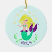 Aangepaste mermaid-versiering keramisch ornament (Voorkant)