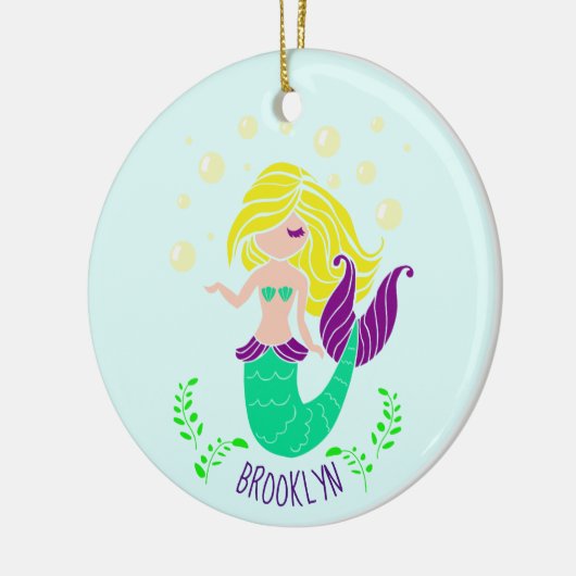 Aangepaste mermaid-versiering keramisch ornament (Links)