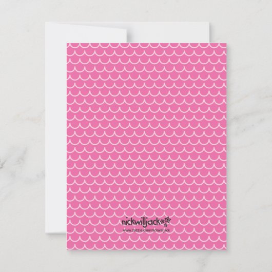 Aangepaste mermaïdeartikelen | Blonde roze Kaart (Achterkant)
