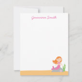 Aangepaste mermaïdeartikelen | Red Hair | Roze Kaart (Voorkant)