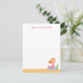 Aangepaste mermaïdeartikelen | Red Hair | Roze Kaart (Staand voorkant)