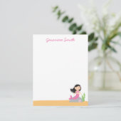 Aangepaste mermaïdeartikelen | Zwarte haarroze Kaart (Staand voorkant)