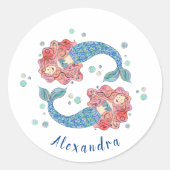 Aangepaste Mermaids Ronde Sticker (Voorkant)