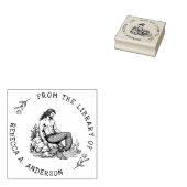 Aangepaste Merman op Rock met Ketting Bookplate St Rubberstempel (Gestempeld)