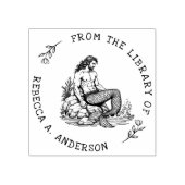 Aangepaste Merman op Rock met Ketting Bookplate St Rubberstempel (Afrduk)