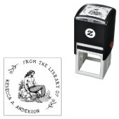 Aangepaste Merman op Rock met Ketting Bookplate St Zelfinktende Stempel (In situ)