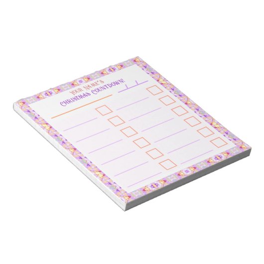 Aangepaste Merry Bright Christmas Planner Checklis Notitieblok (Schuin)