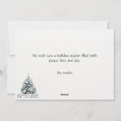 Aangepaste Merry Christmas Blue Green Tree Silver Feestdagenkaart (Achterkant)